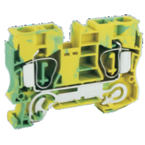 Заземляющая клемма UJ5-10JD, Заземляющая клемма, тип фиксации провода: пружинный, номинальное сечение: 10 мм кв., ширина: мм, цвет: желто-зеленый, тип монтажа: DIN35