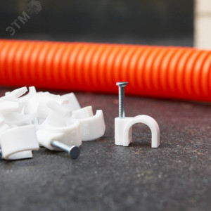 Крепеж кабеля круглый 8 мм, белый (упак. 50 шт) 07-4008