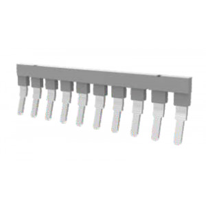 Соединительная перемычка EB10-10-11-00Z(H), Соединительная перемычка, 10 полюсов, изолированная, вилочная, для клемм: DC10, цвет: серый
