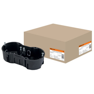 Установочная коробка СП 2-х местная, 141х70х45мм, саморезы, IP20, SQ1402-1017