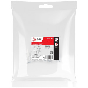 Скоба пластиковая крепежная круглая 6 мм белая NO-225-276 (10 шт/уп) Б0066669