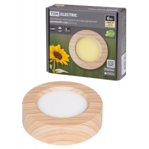 Светильник накладной светодиодный круг "Даунлайт" СПО (сосна) 6 Вт 120*32 мм 3000К SQ0329-0411