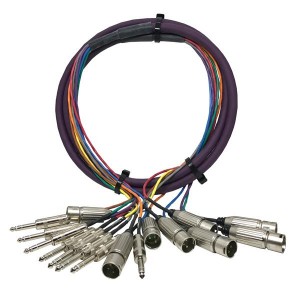 XLRM05TRS, Разъемы XLR XLR M-TRS M, 5 FT 8 CH AUD SNAKE