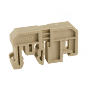 Концевой стопор UD2(BG), Концевой стопор, тип зажима: защелка, материал: пластик, ширина: 9,5 мм, цвет: серый, тип монтажа: DIN35