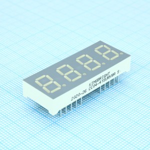 CC04-41SURKWA, 4-х разрядный индикатор 10,16мм/красный/630нм/9-22мкд