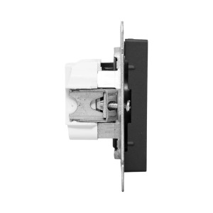 Механизм розетки, 16А, без заземления, со шторками, ч-рный Эпика EKF UP1-SOB-101