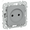 FLITE Розетка без заземления без защитных шторок безвинтовое крепление 10А РС01-1-ФлС серый IEK FI-R10-10-1-K03