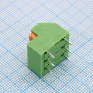 GT237-5.08-03P-14-00, Нажимной безвинтовой клеммный блок 3 контакта. Зажим типа торцевой контакт. Серия GT237-5.08