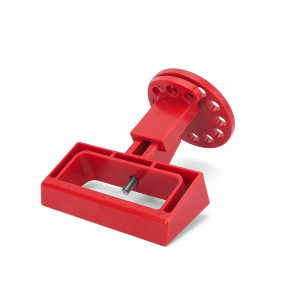 gwrD29, Блокиратор флажковых автоматов, поликарбонат, размер флажка – до 75х23 мм, цвет – красный, 1 шт/упак