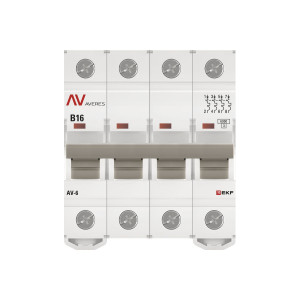 Выключатель автоматический AV-6 4P 16A (B) 6kA EKF AVERES(кр.1шт)