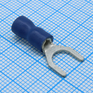 Наконечник кабельный вилочный изолированный НВИ 2.5-6 серия ПРОФИ, Наконечник кабельный вилочный изолированный с ПВХ манжетой, сечение 1-2.5мм2 под М6