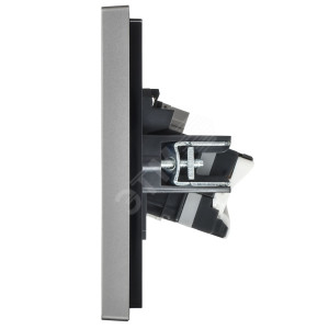 FORTE&PIANO Розетка двойная RJ11+RJ45 кат.5E FP535 сталь IEK FP-KT20-O-1-K46