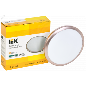 Светильник LED ДПБ 3201 12Вт IP54 4000K круг роз. золото LDPB0-3201-12-4000-K01