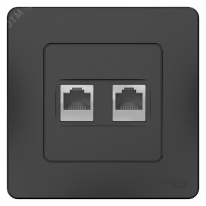 BLANCA скрытой установки розетка двойная компьютерная+телефон, антрацит BLNIS045116