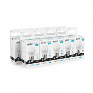 Лампа светодиодная Elementary 6Вт P45 шар 4100К нейтр. бел. E27 450лм 53226