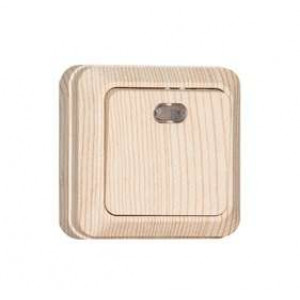 Выключатель 1-кл. ОП Олимп 10А IP20 с подсветкой сосна 5560827