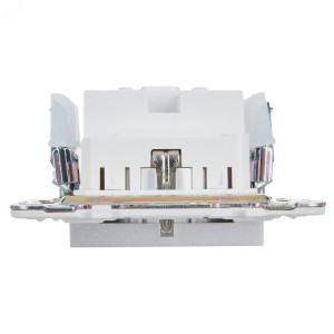 SKANDY Розетка с заземлением с защитными шторками 16А безвинтовое крепление SK-R06S серебряный IEK SK-R14-16-1-K23