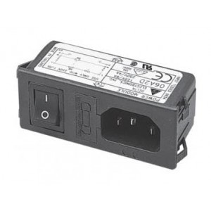 06A2D, Модули подачи электропитания переменного тока Power Entry Module, Snap-In Mounting, 115/250VAC, 6A, N/A-Lug, Plastic Case, DIP Switch