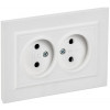 BRITE Розетка 2-местная без заземления без защитных шторок 10А в сборе РС12-2-БрАБ арктический белый IEK BR-R20-10-K91-F