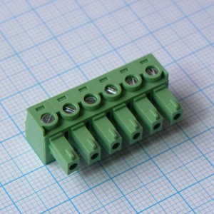 15EDGK-5.08-06P-14-00A(H), Разъемный клеммный блок, 6 контактов. Серия 15EDGK-5.08