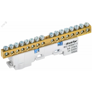 TEKFOR Шина N ноль неизолированная на универсальном держателе 6х9-16-С IEK TF-NN10-16-DL-K07