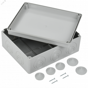 Коробка расп. КМ41272 о/п 240х195х90мм IP55 7035 UKO10-240-195-090-K41-55