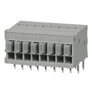 TBL009-254-08GY-2GY, Фиксированные клеммные колодки Terminal block, screwless, 2.54, Horizontal, 8, Gray w Gray Button