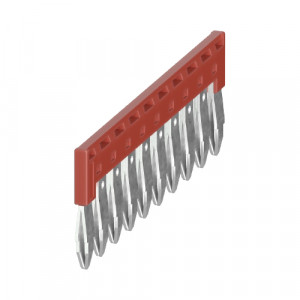 Соединительная перемычка IVB WTN 6-10, Соединительная перемычка, 10 полюсов, изолированная, втычная, для клемм: WTN 6, цвет: красный