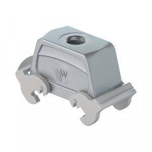 Крышка разъема BAS GOT GF 16 M25 A1, Крышка разъема на кабель, типоразмер 16B, без уплотнителя, 1 отверстие с резьбой для кабельных вводов M25x1,5, с верхним расположением, с двумя защелками, материал корпуса: алюминиевый сплав