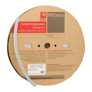 Термоусаживаемая трубка ТУТ нг 4/2 белая рулон PROxima tut-4-w