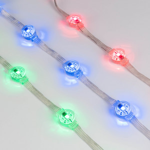 Модуль управляемый DMX-B1-D20 12V RGB (0.3W, IP68, 120 deg) 036777, Управляемый светодиодный модуль DMX, RGB, микросхема GS8512, напряжение 12 В, мощность 0.3 Вт, 1 светодиод SMD 5060, угол 120°. Создание медиафасадов, 20 шт на проводе, расстояние между центрами модулей 105 мм, длина провода между модулями 75 мм. Степень