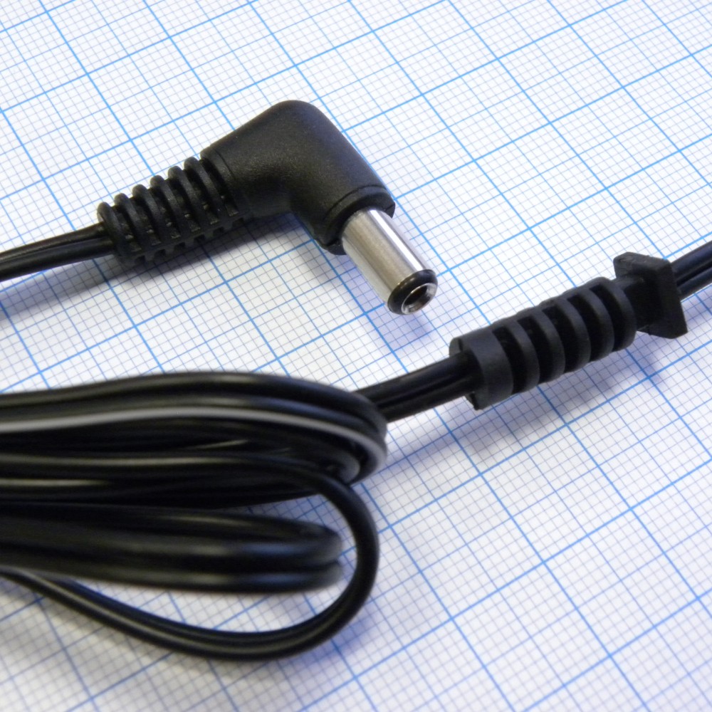 Изображение товара Штекер питания 5.5*2.5 угловой с кабелем 1.8м надежное подключение