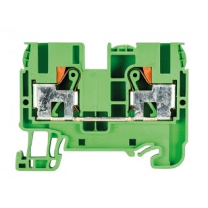 Проходная клемма WTP 6/10 GN, Проходная клемма, тип фиксации провода: Push-in, номинальное сечение: 6/10 мм кв., 57A, 1000V, ширина: 8 мм, цвет: зеленый, тип монтажа: DIN35