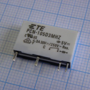 3-1461491-0, Реле, Конфиг: 1A; Uкатушки: 5 В; AC-DC: DC; Pупр(max): 120 мВт; Iкомм: 3 А; 20.06x5x12.5; Монтаж: в отверстия на плату