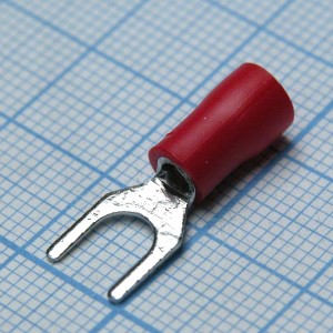 SV2-5L  Red, наконечник кабельный вилочный с изоляцией d=5.3мм, сеч. пров.1.5-2.5мм2