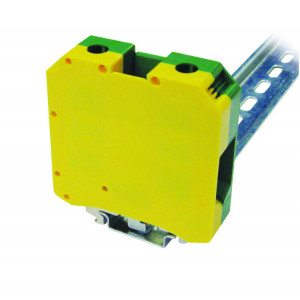 Клемма винтовая проходная 2 контакта 4 мм2, заземляющая TB4E