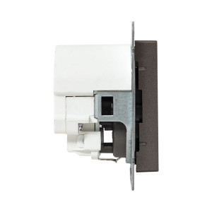 Механизм розетки с USB-C - 2шт, 16А, с заземлением, со шторками, мокко Эпика EKF UP1-SOM-111-2USBC