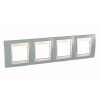 UNICA ХАМЕЛЕОН РАМКА 4-постовая, горизонтальная, БЕЖЕВЫЙ/ СЕРЫЙ C3(5) MGU6.008.565