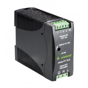 Блок питания WIPOS P1 12-5, Источник питания, однофазный, 12 V / 5 A, 60 W; диапазон входных напряжений: 85 – 264 V AC, 90 – 375 V DC; габариты (мм): ширина x высота x глубина: 40.5 x 90 x 114; вес 0,34 кг; монтаж: на DIN рейку, температура окружающей среды –40°C…+70°C