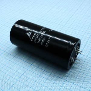 B43523A9158M000, Конденсатор алюминиевый электролитический 1500мкФ 400В ±20% (40 X 90мм) защелкиваемые выводы 10мм 0.075Ом 6870мА 6000час 85°С россыпь 5 выводов