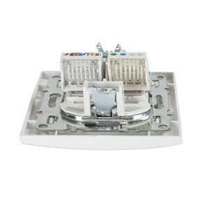 Розетка компьютерная + телефонная 2-м СП Минск RJ45 + Phone бел. Basic ERK00-135-10
