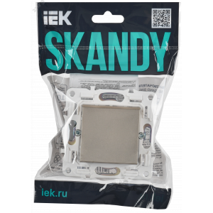 SKANDY Выключатель 1-клавишный проходной 10А SK-V02Sh шампань IEK SK-V12-0-10-K37