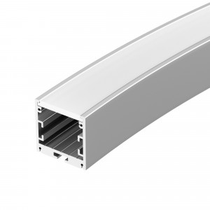 Профиль SL-ARC-3535-D1500-A90 SILVER (1180мм, дуга 1 из 4) 025477, Алюминиевый профиль для составления круга диаметром 1500мм, для радиусной светодиодной линейки, с выводом свечения вниз, длина ? от круга 1500мм. внутренний диаметр круга 1465мм, внешний диаметр круга 1535мм. Цвет - серый (RAL9006 порошковая окраска).