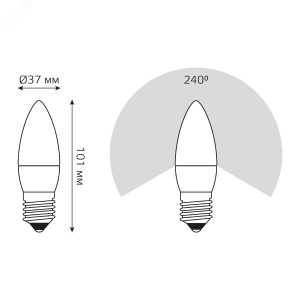 Лампа светодиодная Black 6.5Вт свеча 4100К нейтр. бел. E27 550лм 103102207