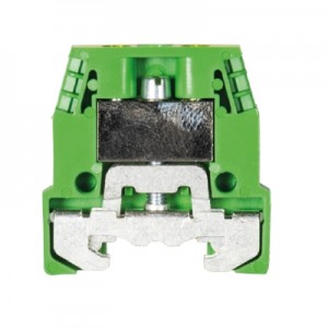 Заземляющая клемма (MINI) WKM 4 SL/15, Заземляющая клемма, MINI, боковой подвод кабеля, 2 точки подключения, тип фиксации провода: винтовой, номинальное сечение: 4 мм кв., 500V, ширина: 6 мм, цвет: желто-зеленый, тип монтажа: DIN15