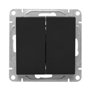 Механизм выключателя, двухклавишный, кнопочный, ч-рный Эпика EKF UP1-SWB-23