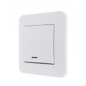 Выключатель 1-кл. 1п СП Karina 10А IP20 с подсветкой механизм бел. 707-0288-111