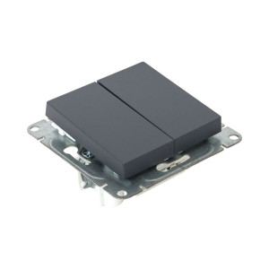 Механизм выключателя, двухклавишный, графит Эпика EKF UP1-SWG-20