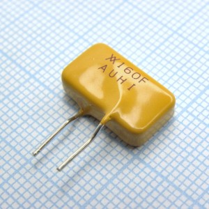 TRF600-160, Самовосстанавливающийся предохранитель PTC 0.16A(hold) 0.32A(trip) 600VAC 250VDC 2.2W 18s 4Ohm Radial 16 X 6 X 10mm Bag