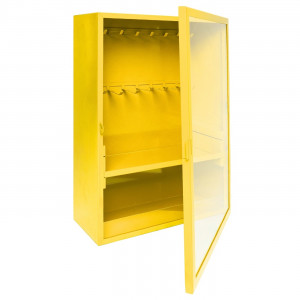gwrСТ20, Станция блокировочная стальная закрытая, вместимость – до 40 замков, регулируемая полка и отсек для блокираторов, сталь 1 мм, 400х560х160 мм, цвет – желтый, 1 шт/упак
